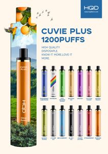 HQD Legend Cuvie Plus Pods 1200 Puflar Tek Kullanımlık Cihaz Vape Kalem Başlangıç ​​Kitleri 950mAh Pil 5.0ml Tek Kullanımlık E Sigara% 100