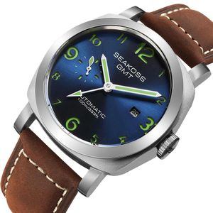 Drohnen Seakoss GMT Tauchen automatische mechanische Uhr 10bar Männer 1963 Seagull 2557 Uhrwerk Super leuchtende Kalender Saphir-Armbanduhren