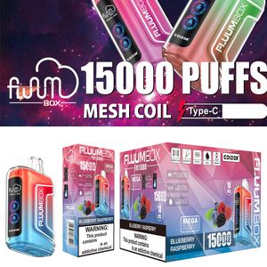 Genuine Fluum box 15000 puffs Disposable pen juice puff 15000 puff vape pen 15k puff smart screen 25ml prefilled pods rechargeable battery devices