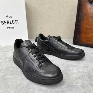 Designer Berluti klänningskor läder sneaker herrskor herrskor mångsidiga sportskor låg snörning casual skor brädskor