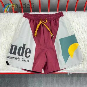 Pink Yellow White Rhude Shorts Boxer Black Blue Beige Summer Fashion Beach Pants Size s m l xl Men High Quality Street Wear Designer Lpm 68OO