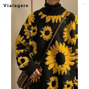 Women's Sweaters 2024 Winter Sunflower Warm Women O-Neck Pullovers Knitwear Female Loose Casual Sweater Oversize Thick Knitted Jumper