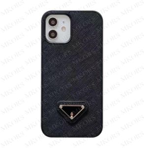 Casos de telefone celular de primeira qualidade para iPhone 13 12 11 Pro Max X XS XR 8 7 Plus Leather Back Shell Case Triângulo Rótulo Smartphone Cover24347709