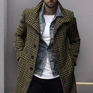 Modna i zimna odporna na pojedynczą perforowaną płaszcz super miękki męską kurtkę w kratę klapową kurtkę zakupową 231226