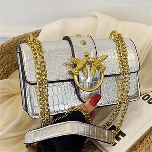 20% Rabatt auf Designer -Bag Damen Fashion Double Flying Swallow New High -End -Krokodilmuster kleiner Quadratketten -Bar Eins Schulter -Cross -Body -Taschen Taschen