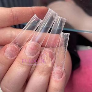 500pcsbag ABS Transparent XXL Long Square Nail Tips False Nails French Artificial Fingernails Half Cover 231226