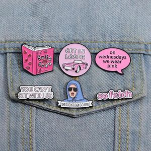 Mean Girls Enamel Pins Custom Brooches YOU CAN'T SIT WITH US Lapel Badges Cartoon Campus Youth Movie Jewelry Gift for Friends BJ