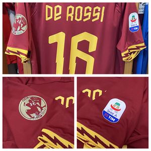 Vintage clássico 18/19 última camisa home jersey manga curta De Rossi Retire nome personalizado número patches patrocinador