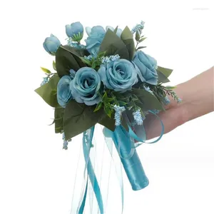 Wedding Flowers Buquet sztuczne akcesoria ślubne Bride Białe różowe różowe różowe druhny Dekoracja małżeństwa