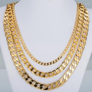 Łańcuchy Masowe Naszyjniki dla złotego łańcucha dla mężczyzn Kobiety biżuteria męska Naszyjnik wypełniony kuszą kubańską link270f