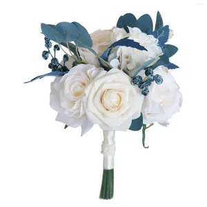 Flores de casamento Buquê de noiva artificial Rose para a Igreja de Aniversário da Cerimônia dos Namorados