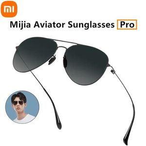 Solglasögon Xiaomi Mijia Aviator Solglasögon Pro Block UV Antiglar Rostfritt stål Ultratinram för utomhusresor man kvinna