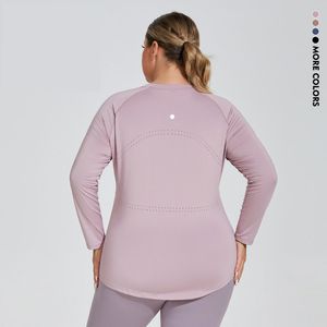 Lu plus size samas de ioga longa Camisas femininas Bua de belas de back