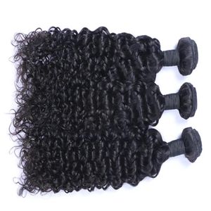 Wefts Bästa kvalitet Brasilianskt hår obearbetat malaysisk brasiliansk indisk peruansk Jerry Curly Hair Extension 3 eller 4 stycken mänsklig jungfru