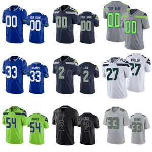 Stitch Football 30 Michael Jackson Jersey Team 2 Drew Lock 26 Zach Charbonnet 54 Bobby Wagner 20 Julian Love 90 Jarran Reed 27 Riq Woolen 33 Jamal Adams Mulher Juventude Homens