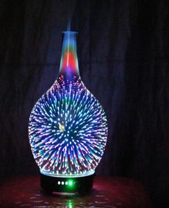 7 Color Light 3D Glass Vase Aromatherapy Essential Oil Aroma Diffuser Changing and Waterless Auto Shutoff Cool Mist Humidifier Y21354269