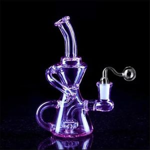 Recycler Oil Rigs Thick Glass Water Bongs Beaker Hookahs Shihsa Smoke Glass Pipe Dab Rigs With 14mm Banger 20cm Tall