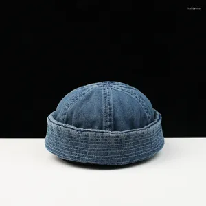 Boinas de boinas caullcap lavado jeans de jeans hat masculino marinha feminina coreana simples ajustável mulheres candidatos de designer de tampa