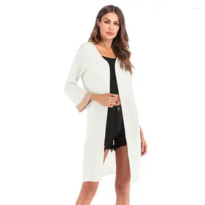Kadın Ceketleri Kadın Jack Ceket Sonbahar Açık Uzun Kollu Tek Kısaltılmış İnce Sweater Gevşek Uzun kollu şal dişi dış giyim 5827