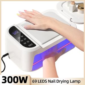 300W nagellampa för maskin med handkudde slitit UV LED-lampa Professionell gel nagel torktumlare nagellack högeffekt torkande manikyr 231227
