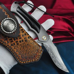 Kerzeman kylin SKD-11 Blade Handmade Folding Knife Tactical Camping Survival Utility Outdoor EDC Tools Pocket Knives Steel+Bone Handle