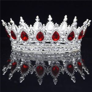 Crystal Vintage Royal Queen King Tiaras and Crowns 남자 남성 여자 미인 대회 당장 장식품 웨딩 헤어 보석 액세서리 Y20072240J