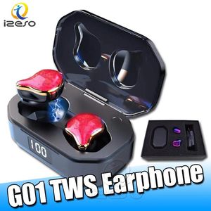 Наушники G01 TWS Наушники Binaural Bluetooth 5.0 Наушники касаются водонепроницаемы