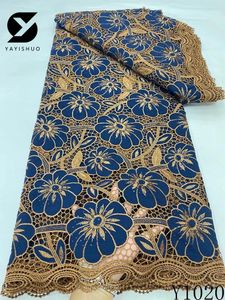 Senaste African Guipure Cord Lace Fabric 2023 Högkvalitativ nigeriansk vattenlöslig för festklänning Sy Y1020 231226