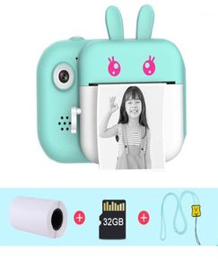 Barn Instant Print Camera för barn 1080p HD Digital Camera Cartoon Po Toys With Thermal Poper TF Card12505714