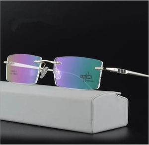 Ram Ny ankomst Halftitanium Gentry Rimless Glasses Frame For Menq2619 5418142 Plankben 4Colors LightDable Factory Cheap hela