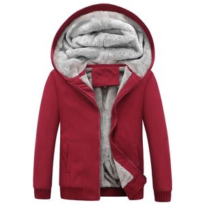 Erkekler Zip Hoodie Ağır Kış Kış Sweatshirt Polar Sherpa Assed Sıcak Ceket artı Kadife Yastıklı Erkek Hoodies 231226