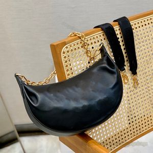 Mirror Quality Tote Pillow Underarm Bag Half Moon Quilted Calfskin Leather Chain Alphabet Floral Embroidery Designer Handbag Women Fashion Shoulder 27.5 cm L276