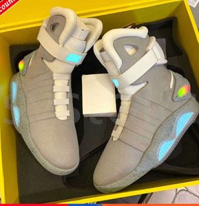 TOP Automatic Laces Air Mag Sneakers Marty Mcfly's Led Outdoor Shoes Man Back To The Future Glow In Dark Gray Mcflys Mags With to the boots 521