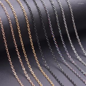 Chains 10Pcs/Lot Stainless Steel Width 2mm Diy O Shape Cross Link Chain Necklaces For Men Women Simple Basic Punk Collares Jewelry Bulk