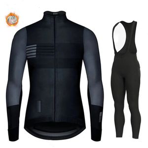 Equipe de inverno lã ciclismo terno dos homens ciclismo terno ao ar livre roupas esportivas bicicleta uniforme kit triathlon espanha 231227