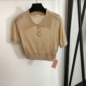 セクシーな透明なシャツファッションポロネックTシャツクラシックレター刺繍ティーガールズシルクデザイナートップスティー服