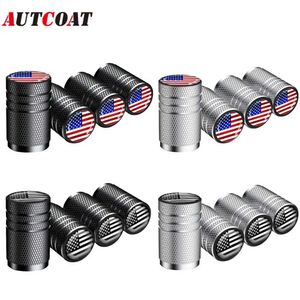 American Flag Tire Valve Caps Aluminium Car Dammäthet Caps Tire Wheel Stem Air Valve Caps For Car Truck Motorcykelcykelcykel