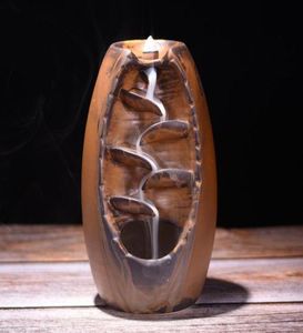 Ceramica Cascata Riflusso Bruciatore di Incenso Portaincensiere Meditazione Artigianato Tempio Casa Decorazione della stanza Regali Ornamenti Zen9187298