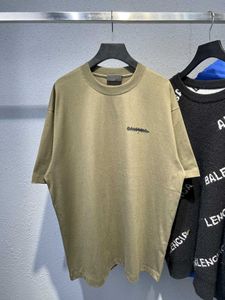 b House Vorder- und Rückseite Siegelbrief Paris Band Armeegrün Lose Herren Damen Kurzarm-T-Shirts