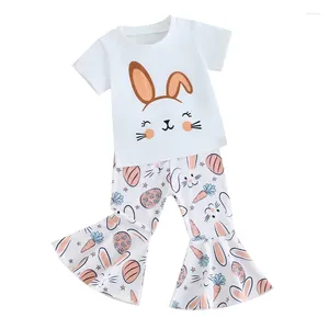 Clothing Sets Kupretty Easter Outfits For Toddler Girls Clothes T-Shirt Tee Tops Flare Pants Baby Bell-bottoms Set