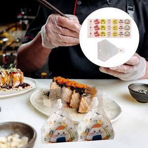 Zestawy zastawy stołowej 100pcs torby Onigiri Rice Ball Opakowania jednorazowe Trójkąt Sushi Opakowanie japońskie opakowanie