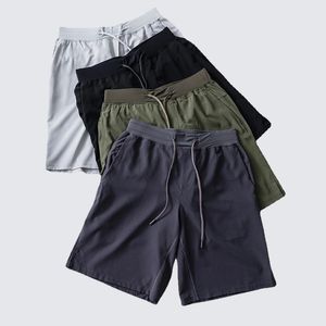 Lu-8801 Pantaloncini sportivi corti da 5 pollici senza fodera Pantaloncini da yoga con coulisse per uomo Sport leggeri Corsa Capris ad asciugatura rapida Pantaloni larghi da allenamento elastici regolabili