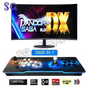 Giocatori Lettori di giochi portatili Pandora Saga DX 5000 In 1 console Arcade Machine scatola da gioco con USB LED HDMI / VGA 15 Hz crt Outp per joystick