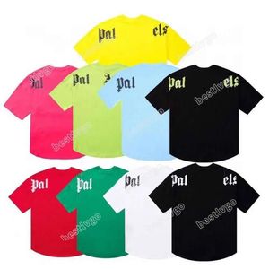 T-shirts herr tees polos lyxig designer mäns t-shirt kvinnor sommar alfabet tryck mode palm topp andas andas strand slitage kort