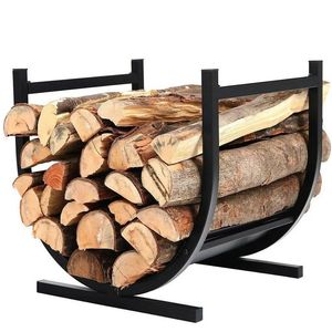 U Shaped Firewood Rack Steel Fireplace Wood Storage Log Holder 231227