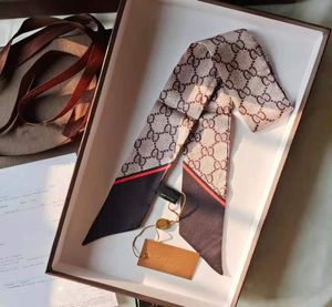 Designer Scarf Fashion Headband Brands Luxury Brands with Box Letters G Women Silk Scurses Top Grade Skinny Capone Bande per capelli 856 cm FDHF5673215
