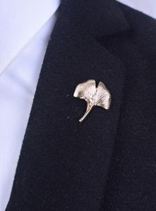 男性のsinggo biloba leaf lapel stickブローチピンスーツタキシードコサージウェディングブートニエールレトロボタンwedding for wedding9225786