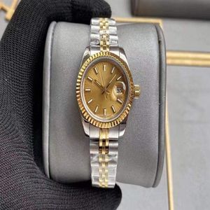 Wunderschöne, hochwertige, modische, goldene Damen-Kleideruhr, 28 mm, mechanische Automatik-Damenuhren, Edelstahlarmband bracel290P
