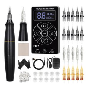 Maschine Professionelle Tattoo Hine Set P90 Ähnliche Rotary Stift Permanent Make-Up Hine Gerät mit Patrone für Augenbraue Lippe Rosa Farbe