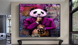 Let Your Success Make The Noise Posters and Prints Graffiti Art Canvas Paintings Abstract Panda Wall Art Pictures for Living Room 7930087